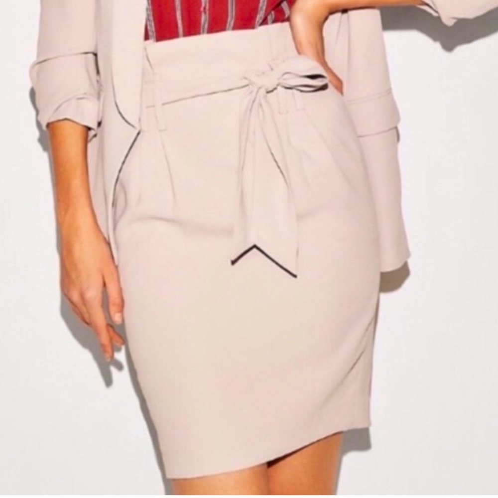 Express Blush Pink Sash Tie Pencil Skirt Size 6